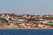 Ansichten der Stadt Stanley,der Hauptstadt und einzigen richtigen Stadt (mit einer Kathedrale) auf den Falklandinseln,Südatlantik,Südamerika