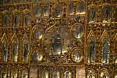 The Pala d'Oro or Golden Panel is an alterpiece in St. Mark's Basilica, Venice, Italy. Made of gold, cloissonne and jewels. Commisioned in 976 A.D. and finally completed in its present form in 1345 A.D.