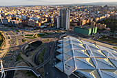 Aerial view of Zaragoza–Delicias railway and central bus station