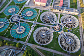 Aerial view of Casablanca water treatment plant in Zaragoza, Spain