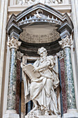 Rome, Italy, July 22 2017, St. Matthew statue by Camillo Rusconi inside Rome's iconic basilica.