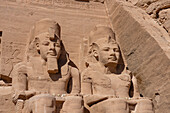 Colossal statues of King Ramses II, Abu Simbel, Egypt.