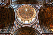 Lisbon, Portugal, March 1 2007, The exquisite interior dome of the Estrela Basilica showcases intricate architecture and artistic details, highlighting its rich history.