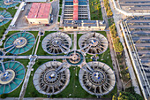 Aerial view of Casablanca water treatment plant in Zaragoza, Spain