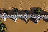 Luftaufnahme der Steinernen Brücke (Puente de Piedra),Zaragoza,Spanien