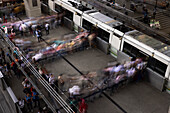 The famous metro system in Medellin, Colombia.includes elevated traiins, street level trains and even aerial cable cars to connectthe city's downtown to the poorer neighborhoods in the surrounding mountains.