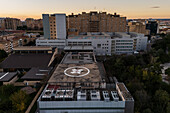 Helipad on the roof of a hospital