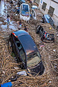 Effects of the DANA floods of October 29, 2024, in Pio XII street, Paiporta, Comunidad de Valencia, Spain