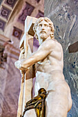 Rome, Italy, July 2017, The stunning Redeemer sculpture by Michelangelo stands tall in the Santa Maria Sopra Minerva Basilica, showcasing exquisite artistry.