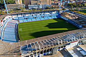 Aerial view of the La Romareda stadium, currently under renovation, Zaragoza, Spain