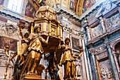 Rome, Italy, July 22 2017, The stunning bronze altar by Sebastiano Torregiani stands majestically in the Sistine Chapel, showcasing exquisite craftsmanship in Rome.