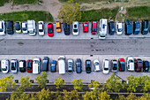 Aerial view of exterior public parking lot