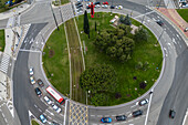 Aerial view of a roundabout in Zaragoza, Spain