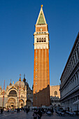 St. Mark's Basilica & campanile on St. Mark's Square in Venice, Italy.