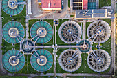 Aerial view of Casablanca water treatment plant in Zaragoza, Spain