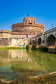 Historische Ansicht der Engelsburg mit der Engelsbrücke,Rom,Italien.