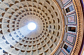 Rome, Italy, July 2017, Experience the awe-inspiring design of the Pantheon dome with its iconic oculus illuminating the interior in Rome, Italy.