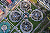 Aerial view of Casablanca water treatment plant in Zaragoza, Spain