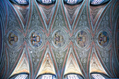 Lisbon, Portugal, March 1 2007, The intricate baroque ceiling of Graca church in Alfama displays stunning fresco paintings and architectural beauty.