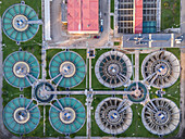 Aerial view of Casablanca water treatment plant in Zaragoza, Spain