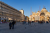 St. Mark's Basilica & the Procuratie Vecchie on St. Mark's Square in Venice, Italy.