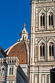 Giotto's Campanile and the dome of the Duomo of Florence, Italy.