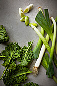 Grünes Gemüse - Grünkohl und Lauch