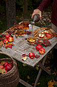 Woman serving apple cider