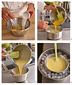 Prepare the "Pâte à bombe" in a bain-marie