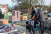 Free food distribution in low-income neighbourhood