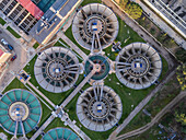 Aerial view of water treatment plant