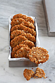 Anzac biscuits with oat flakes and coconut