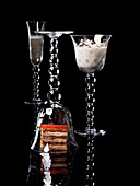 Foie gras appetisers with quince paste, champagne and truffle