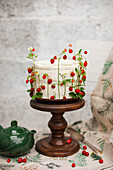 Strawberry and cream tart with wild strawberries
