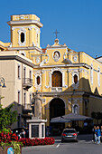 Facade of the Sanctuary of the Madonna del Carmine in Sorrento, Italy.