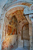 14th Century frescoes in the Crucifixion Chapel in the Paradise Cloisters of the Amalfi Duomo, Amalfi, Italy.