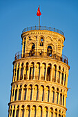 Tourists on the observation platform of the Leaning Tower of Pisa. Pisa, Italy.