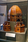 Architectural models of the dome & two tribunes by Filippo Brunelleschi in the Duomo Museum in Florence, Italy.