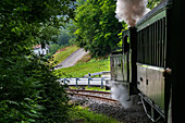 Alter Dampfzugwagen von Azpeitia im Baskischen Eisenbahnmuseum, einem der bedeutendsten seiner Art in Europa. Eisenbahngeschichte von Euskadi in Azpeitia, Gipuzkoa, Euskadi, Baskenland, Spanien.