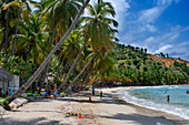 People in the plage de Ti Mouillage beach in Cayes-de-Jacmel, Cayes de Jacmel, Jacmel, Haiti.