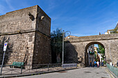 The Parsano Bastion and city gate in the 16th Century city wall in Sorrento, Italy.