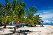 Restaurants bars in a tropical island beach in the Philippines Kalanggaman island, Malapascua, Cebu, Philippines