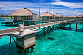 Luxury ower water villas of Six Senses Laamu maldives luxury resort villas, Laamu Atoll region Maldives