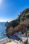 Marina di Praia, a resort area in the commune of Praiano on the Amalfi Coast of Italy.