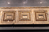 Architrave of the main door of the Cathedral in the Duomo Museum in Florence, Italy. Carved marble with mosaic inlays. Late 13th and Early 14th Centuries.