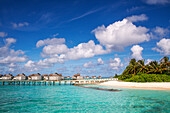 Luxury water villas of Six Senses Laamu maldives luxury resort villas, Laamu Atoll region Maldives