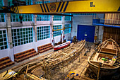 Albaola museum, Historic Whaling Boat reconstruction in the Basque port of Pasaia, Gipuzkoa, Spain.