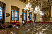 Der Salon von Karl VIII. im Palazzo Medici Riccardi in Florenz, Italien.