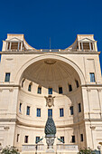 Bronze pinecone sculpture in front of the Terrace of the Niche, Vatican Museums, Vatican City, Rome, Italy.