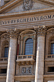 The balcony on of Saint Peter's Basilica in Vatican City in Rome, Italy from which the Pope addresses crowds.